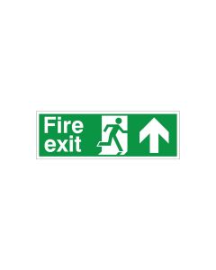 Fire Exit Sign, Up Arrow, Rigid Plastic