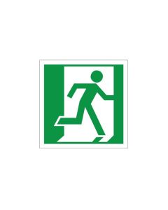 Fire Exit Sign, Right Hand Running Man, Rigid Plastic