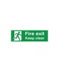 Fire Exit Keep Clear Sign, Rigid Plastic – SI0001
