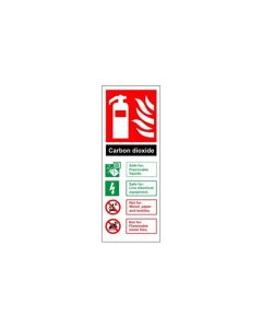 Carbon Dioxide Fire Extinguisher Identification Sign, Rigid Plastic