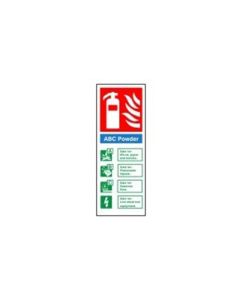 ABC Powder Fire Extinguisher Identification Sign, Rigid Plastic