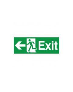 Photoluminescent Fire Exit Sign, Arrow Left, Rigid Plastic