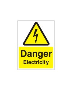 Danger Electricity Sign, Rigid Plastic