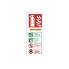 Foam Spray Fire Extinguisher Identification Sign, Rigid Plastic