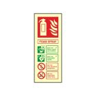 Photoluminescent Foam Spray Fire Extinguisher Identification Sign, Rigid Plastic