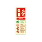 Photoluminescent Water Fire Extinguisher Identification Sign, Rigid Plastic