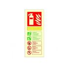 Photoluminescent Wet Chemical Fire Extinguisher Sign, Rigid Plastic
