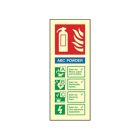 Photoluminescent ABC Powder Fire Extinguisher Sign, Rigid Plastic