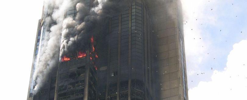 20-storey Milan block of flats engulfed in flames